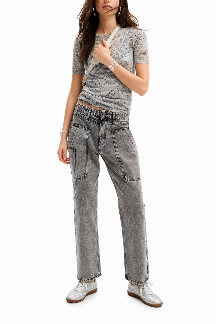 Text ribbed T-shirt | Desigual