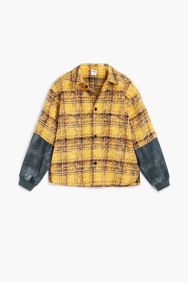 Checked shirt with contrast sleeves