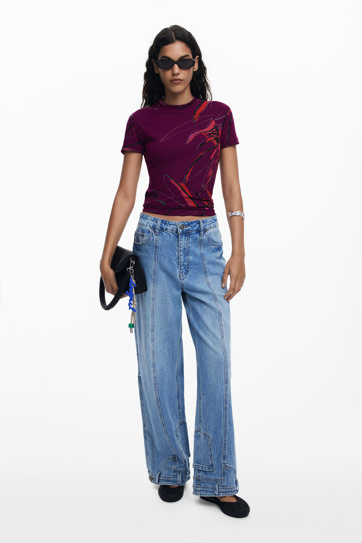 T-Shirt mit abstrakten Blumen | Desigual
