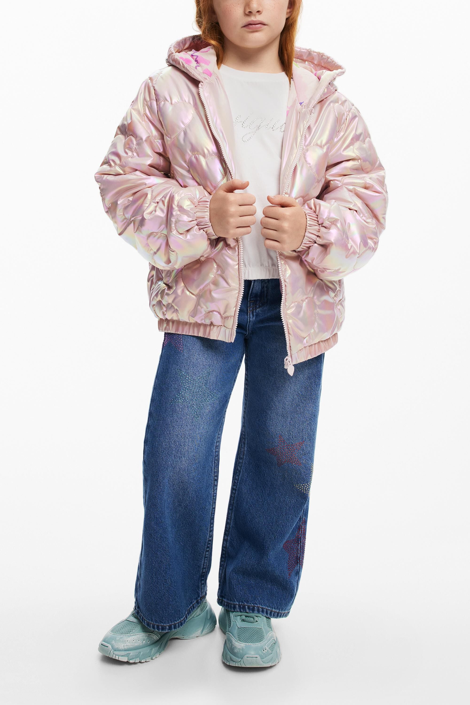 Metallic quilted coat - RED - 7/8