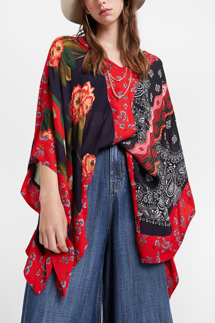 Patchwork poncho blouse | Desigual