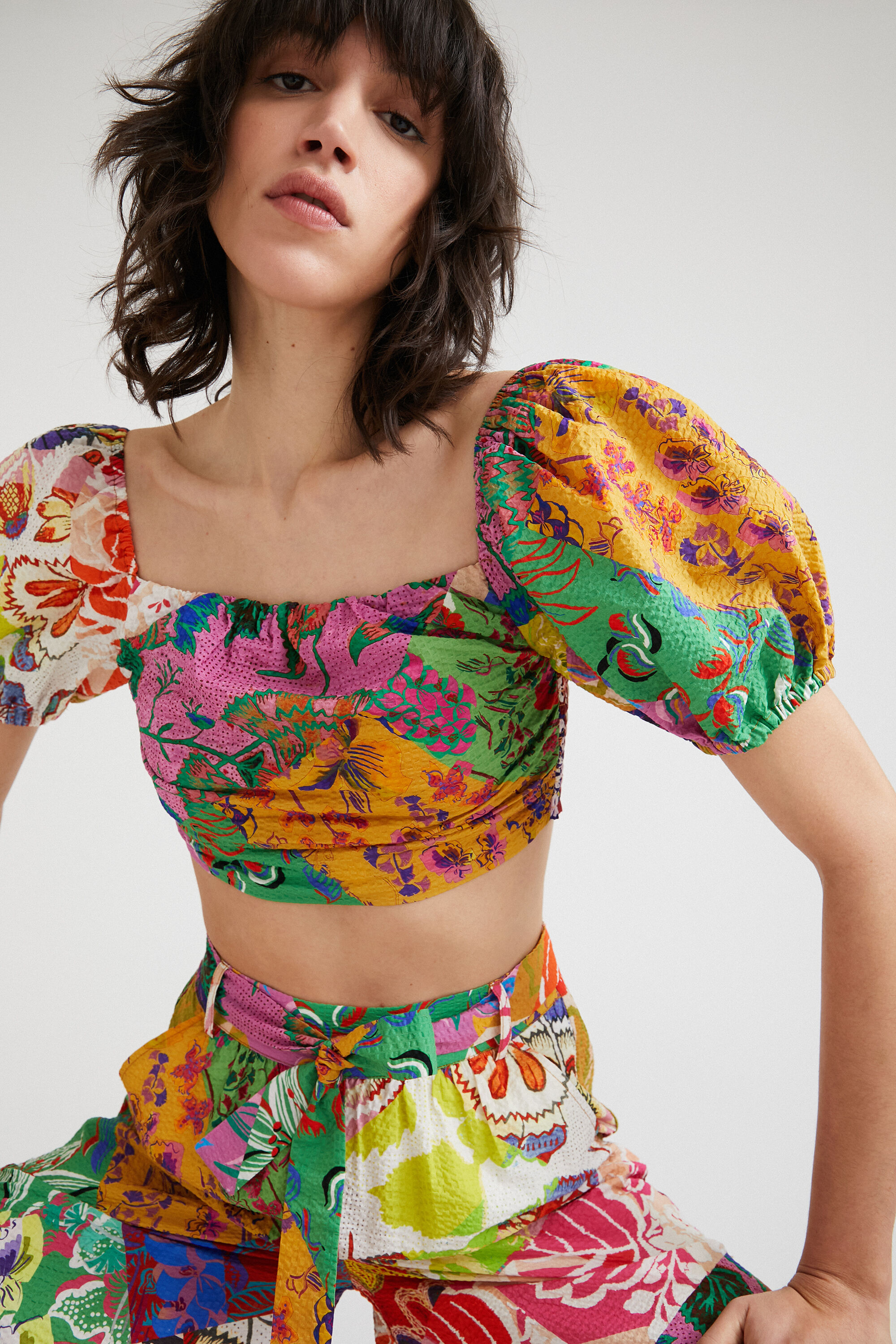 M. Christian Lacroix cropped blouse 