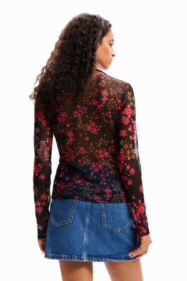 Camisa frunzida tul floral | Desigual
