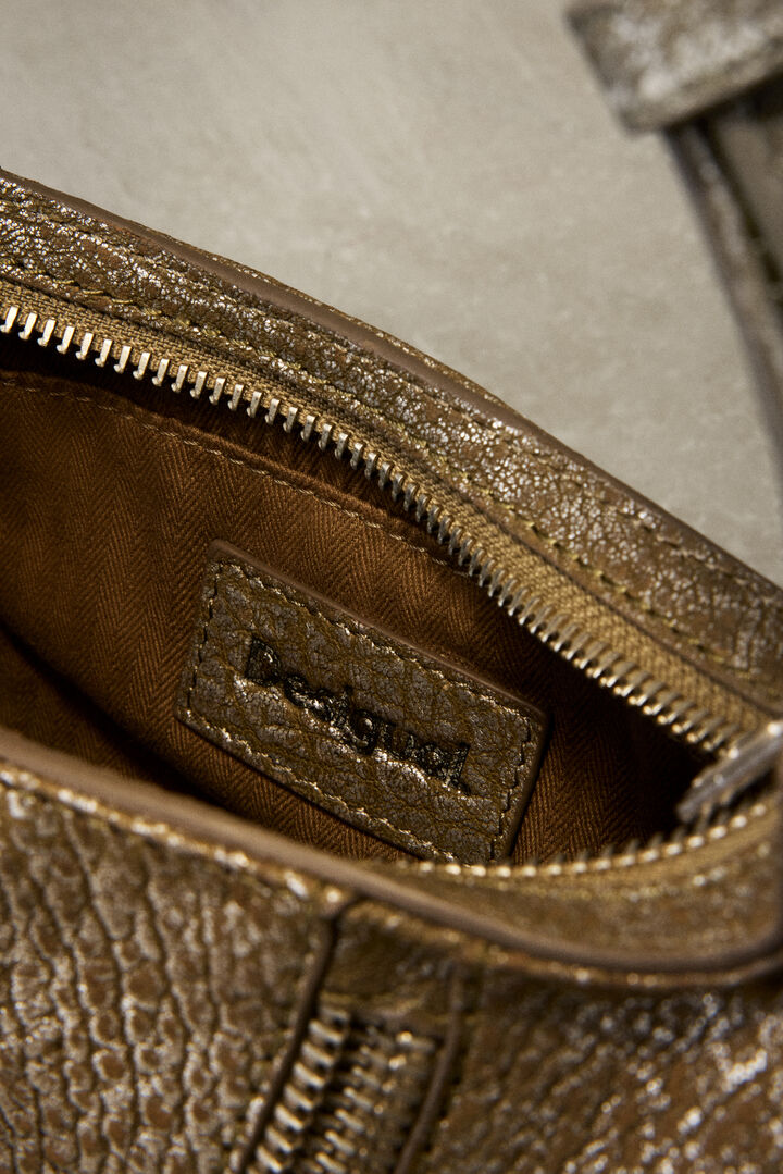 Mittelgroße Tasche aus metallisiertem Leder Studio | Desigual
