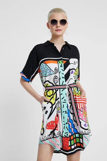Artistic Short Shirt Dress Desigual Com