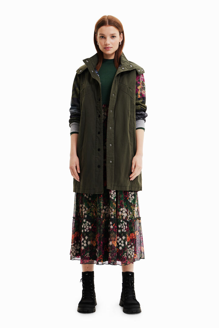 Dlouhá hybridní parka | Desigual