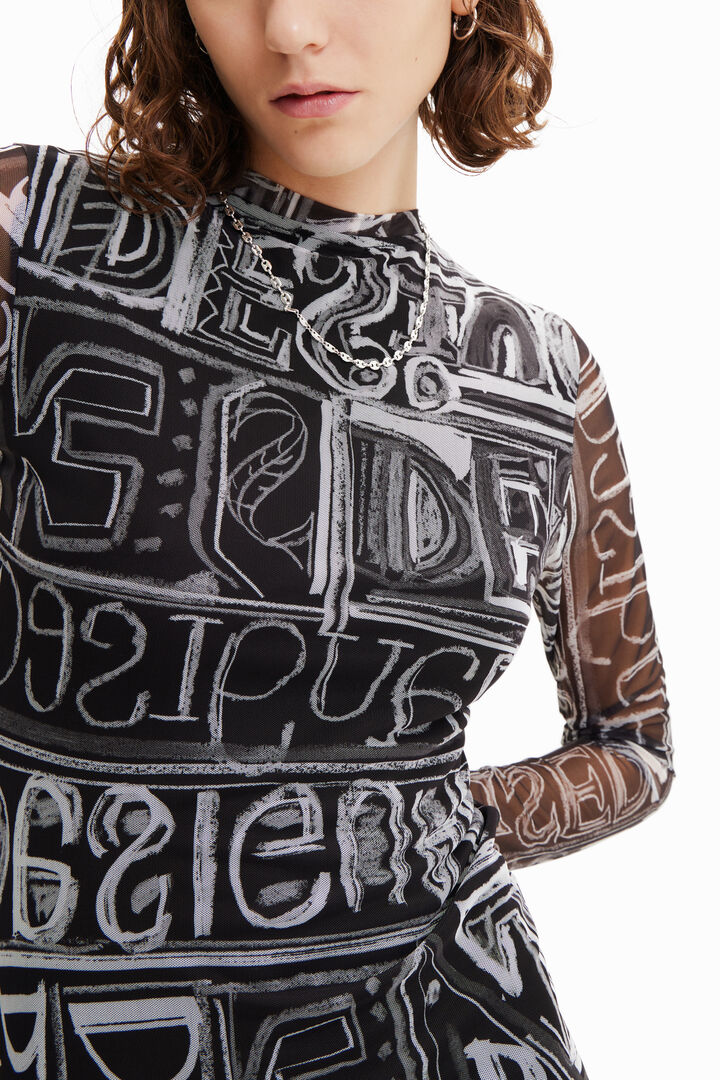 Vestido corto slim tul | Desigual