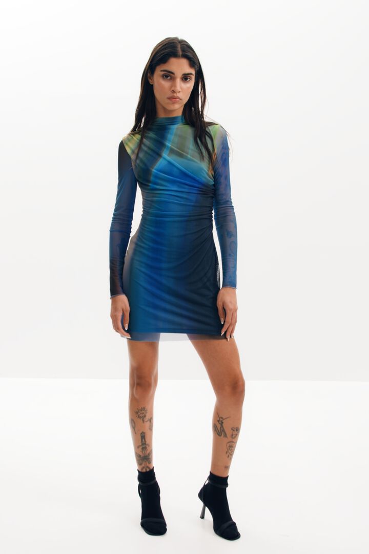 Draped tulle dress | Desigual