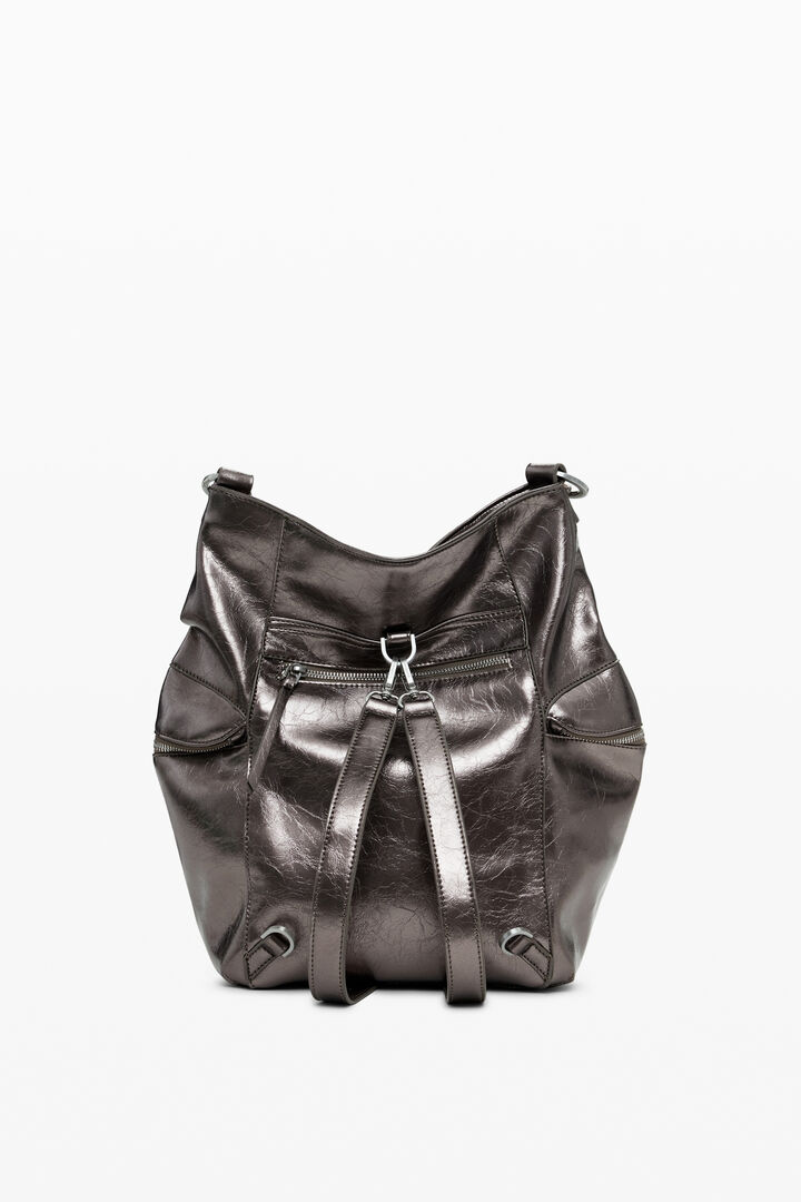 Metallic backpack with large logo | Desigual