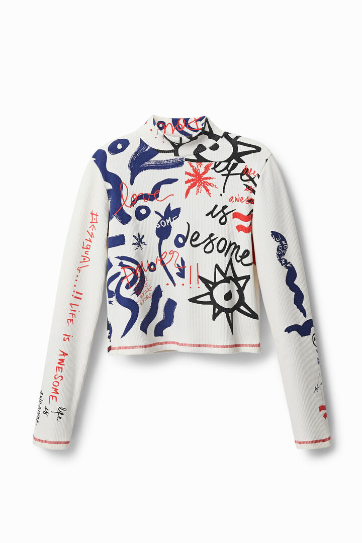 Life is Awesome ribbed T-shirt | Desigual