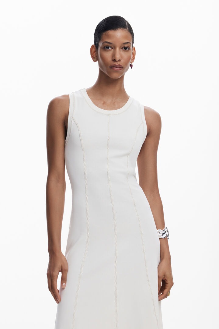Vestido midi vaquero costuras | Desigual