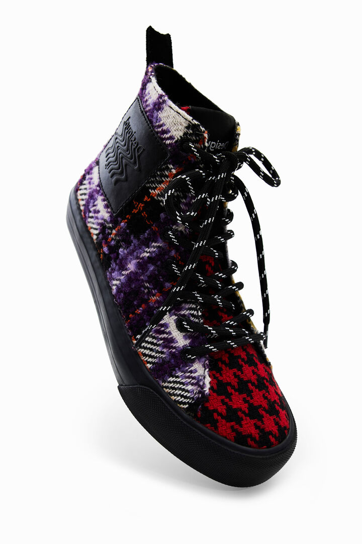 Tartan high-top sneakers | Desigual