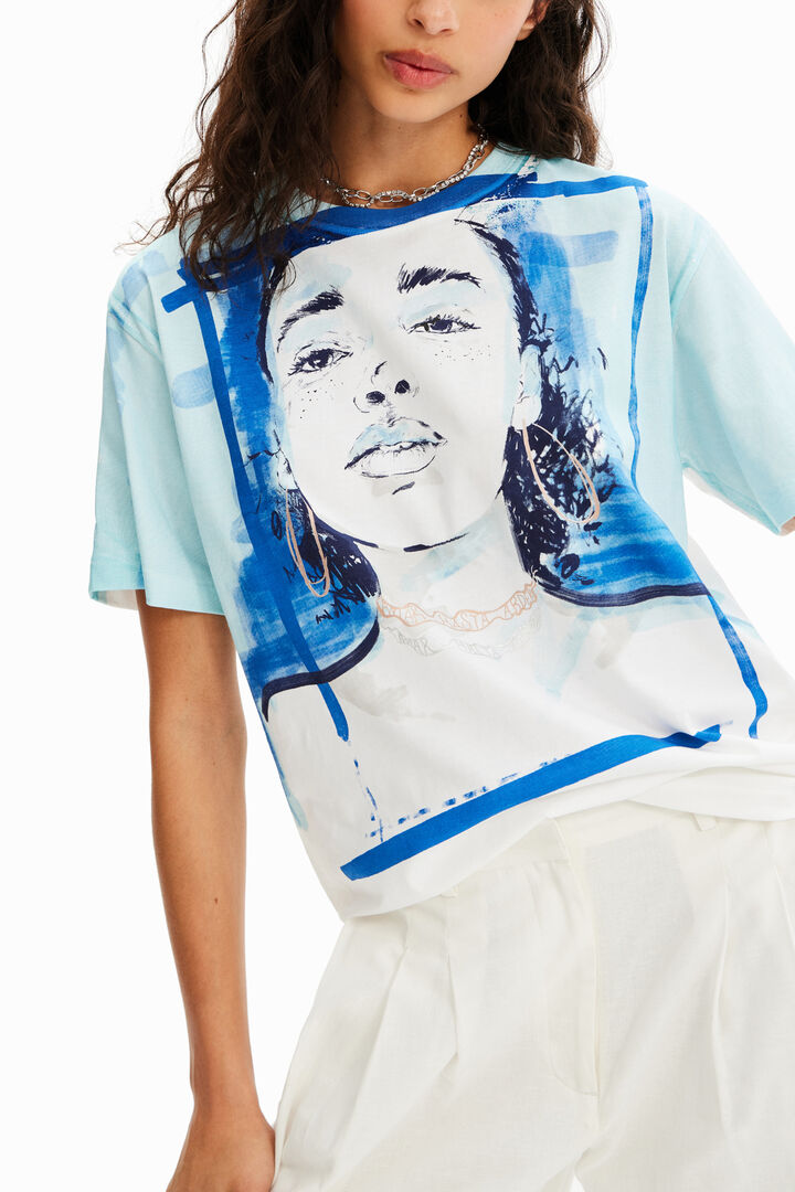 Maglietta illustrazione ragazza | Desigual