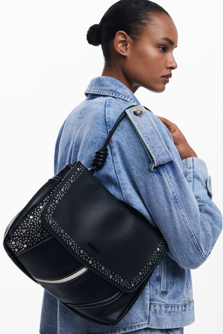 Bolso convertible tachuelas mediano | Desigual
