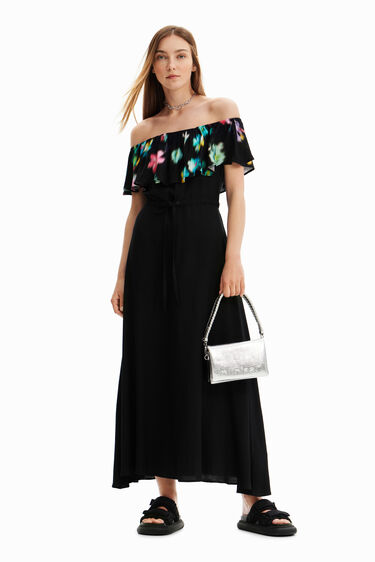 Vestit llarg volant desenfocat | Desigual