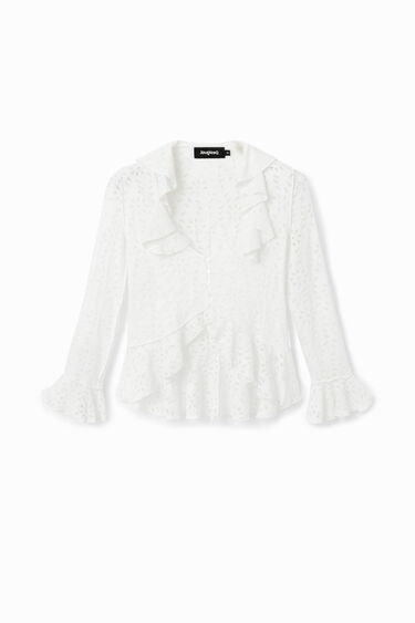 Blusa a maniche lunghe con volant | Desigual