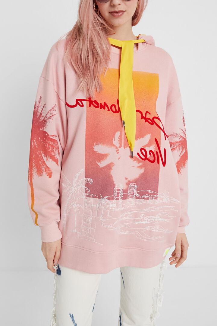 Long Hawaiian oversize sweatshirt | Desigual