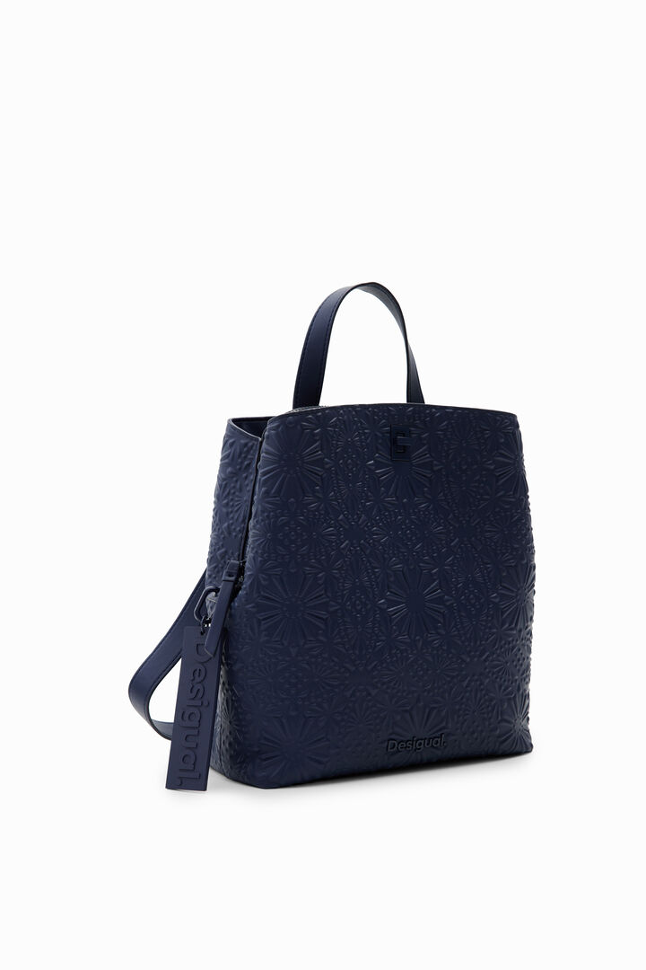 Small geometric embossed backpack | Desigual