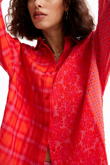 Camisa oversize patch quadres | Desigual