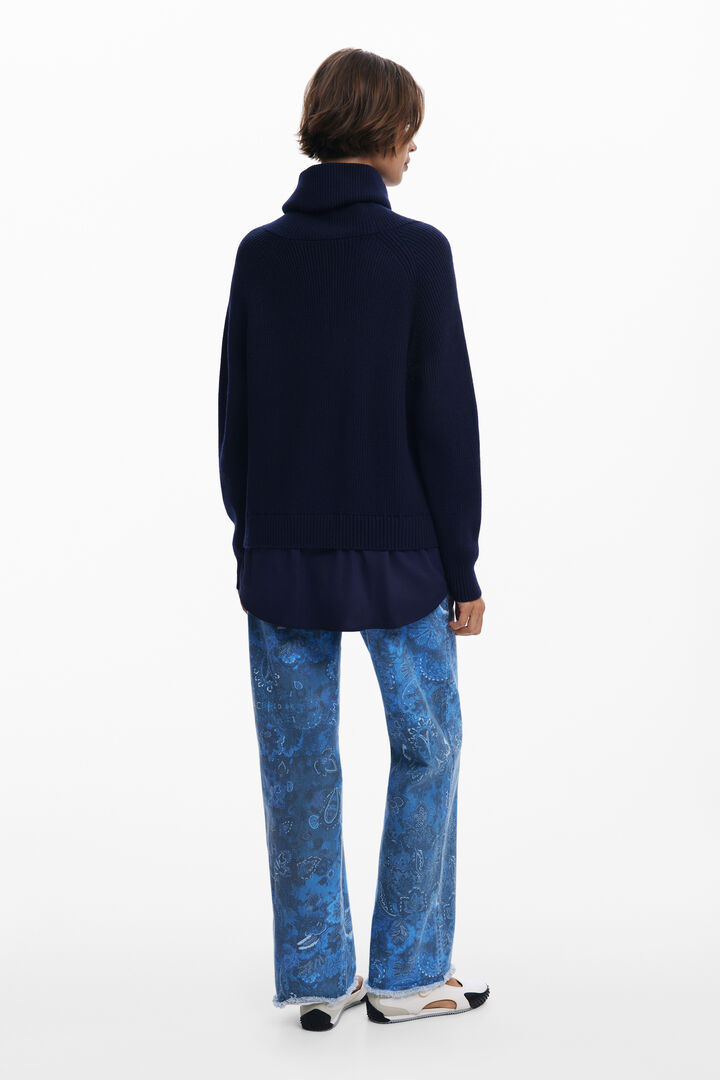 Jersei combinat vuitades cremallera | Desigual