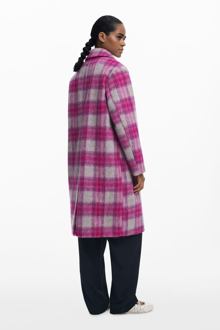 Rosa karierter Mantel | Desigual