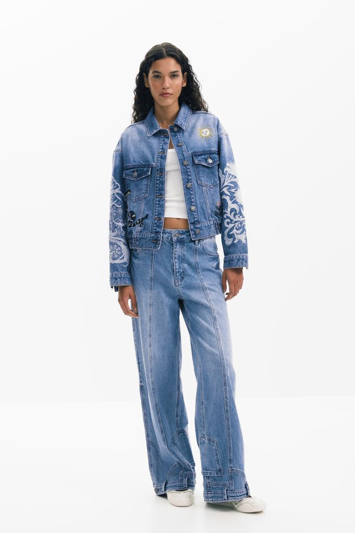 Jeansjacke mit orientalischen Stickereien | Desigual