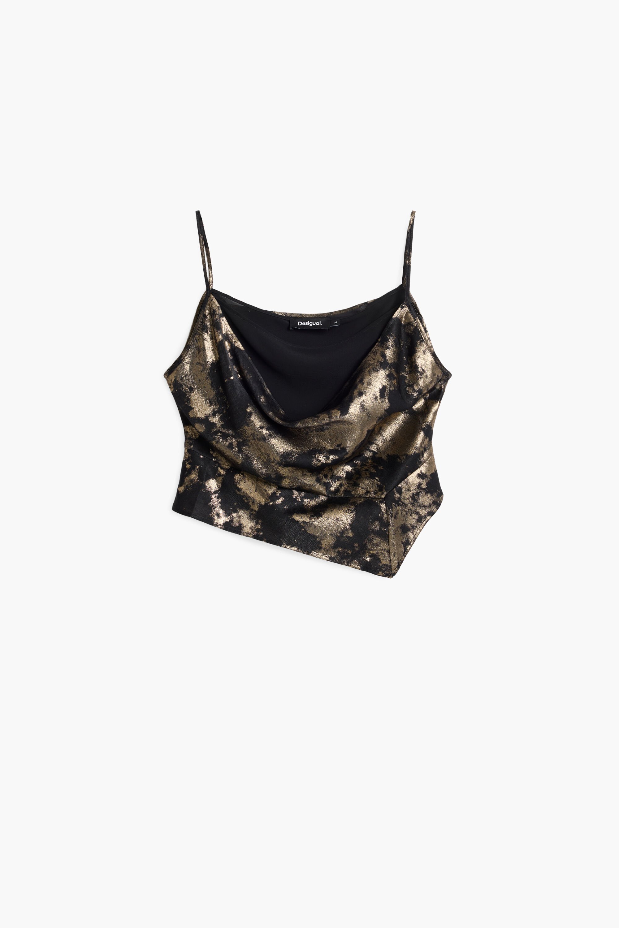 Desigual Gedrapeerd top T-shirt - BLACK