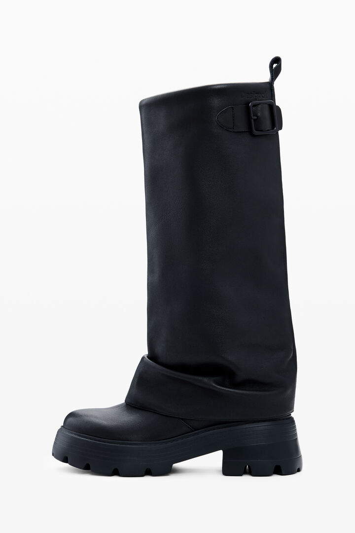 Bota alta pell