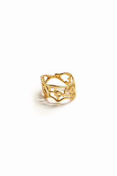 Zalio gold plated message ring | Desigual