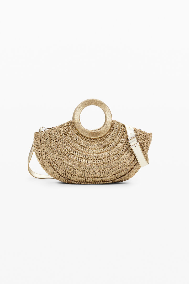 Medium raffia hoop bag | Desigual