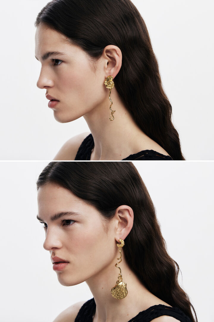 Pendientes irregulares conchas oro Zalio | Desigual