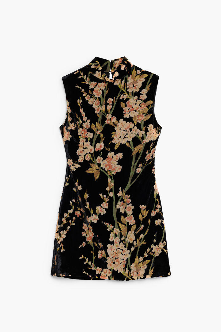 Short sleeveless printed dress