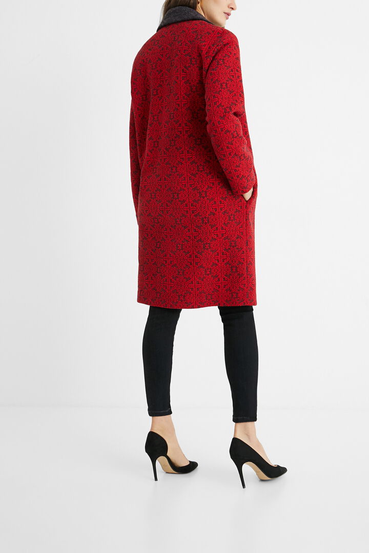 Long tricot coat friezes | Desigual