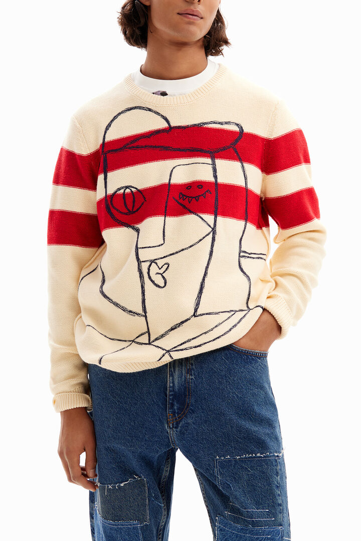 Pull à rayures avec motif. | Desigual