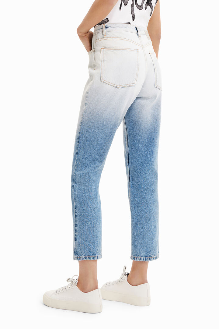 Straight fit cropped jeans met kleurverloop | Desigual