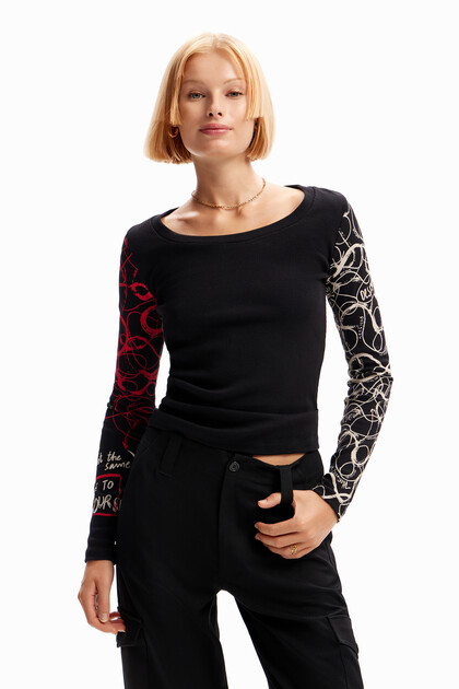 Ribbed brushstroke T-shirt