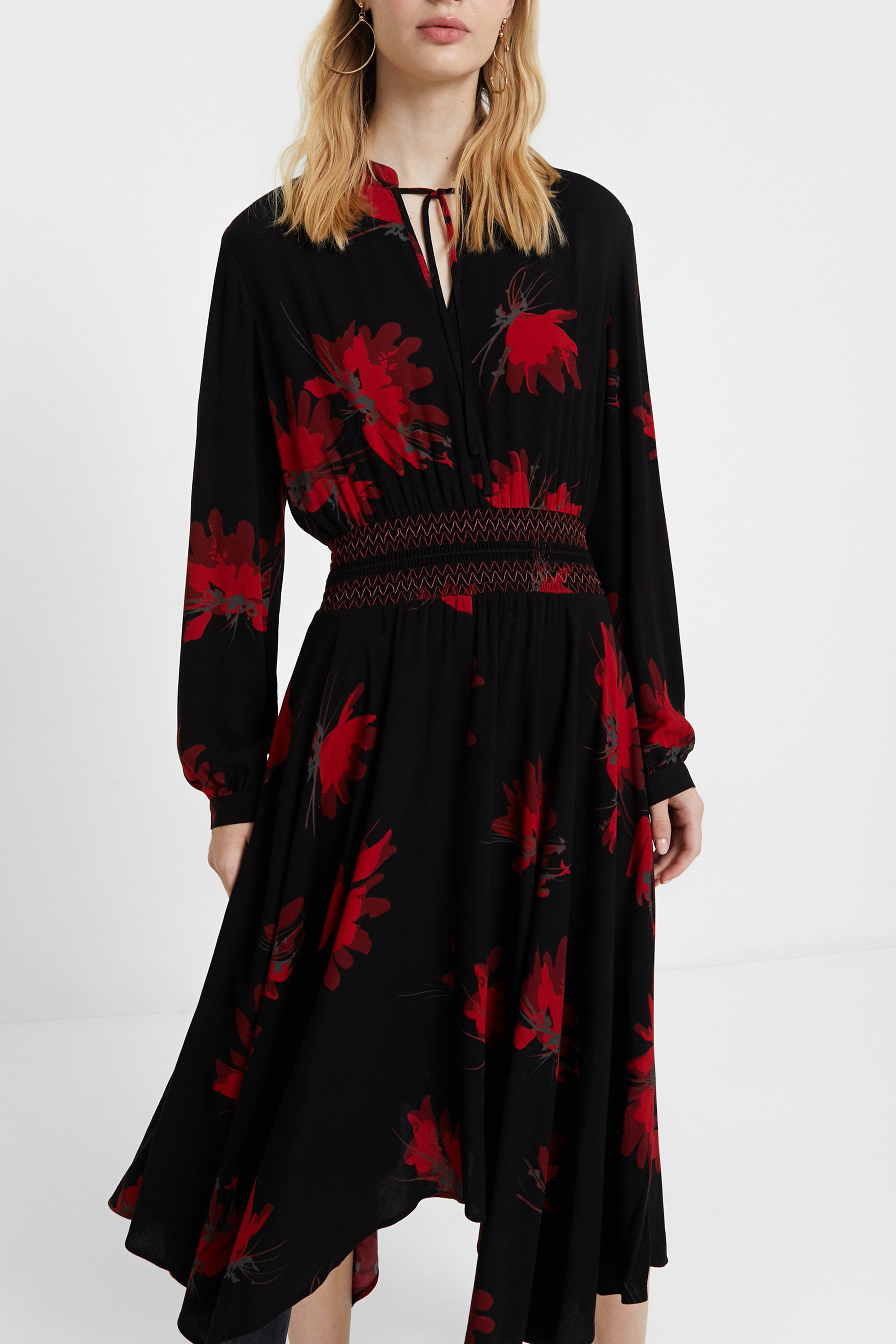 Vestito svasato manica lunga - RED - 36