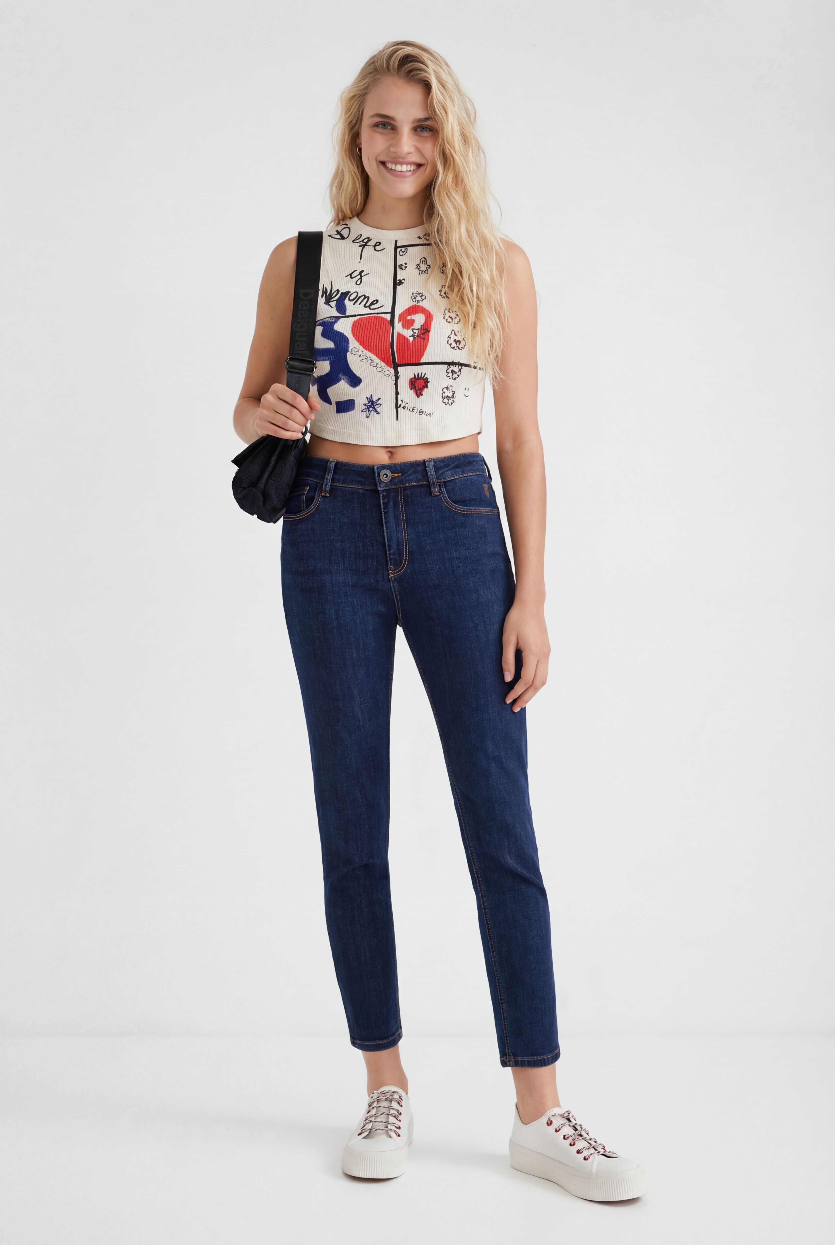 Pantalón vaquero skinny tobillero - BLUE - 34