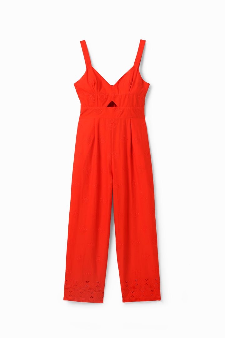 Long embroidered strappy jumpsuit | Desigual