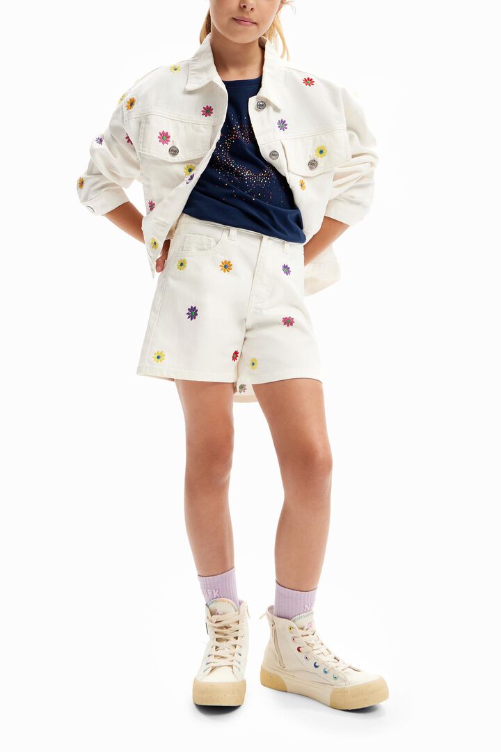 Chaqueta vaquera trucker margaritas | Desigual