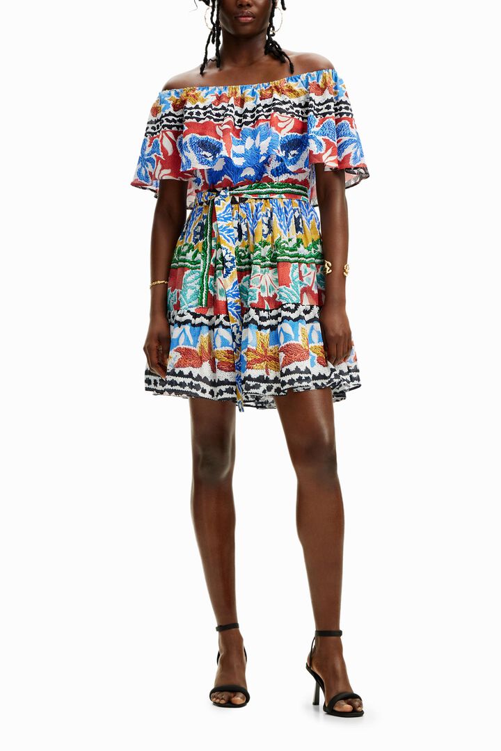 Korte etnische jurk Stella Jean | Desigual