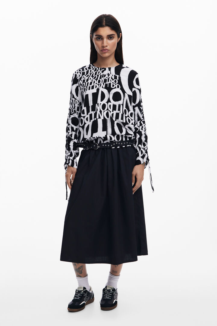 Blouse à lettres avec nœuds | Desigual