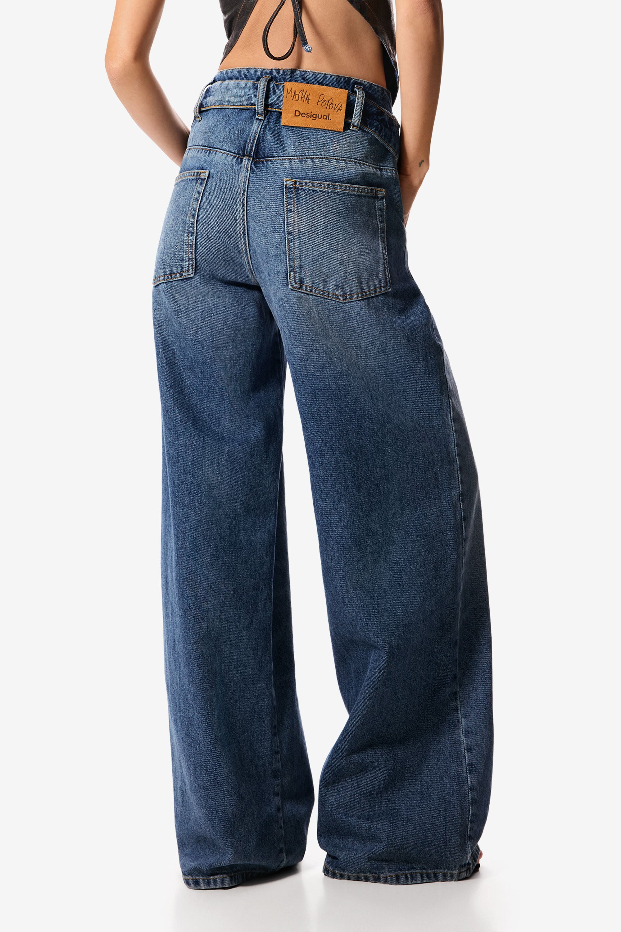 Double waistband denim trousers Masha Popova blue Women's I
