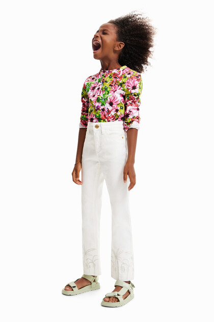 Multicoloured floral T-shirt