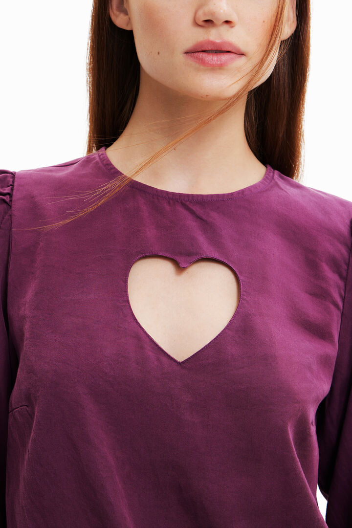 Blusa mangas abullonadas corazón | Desigual