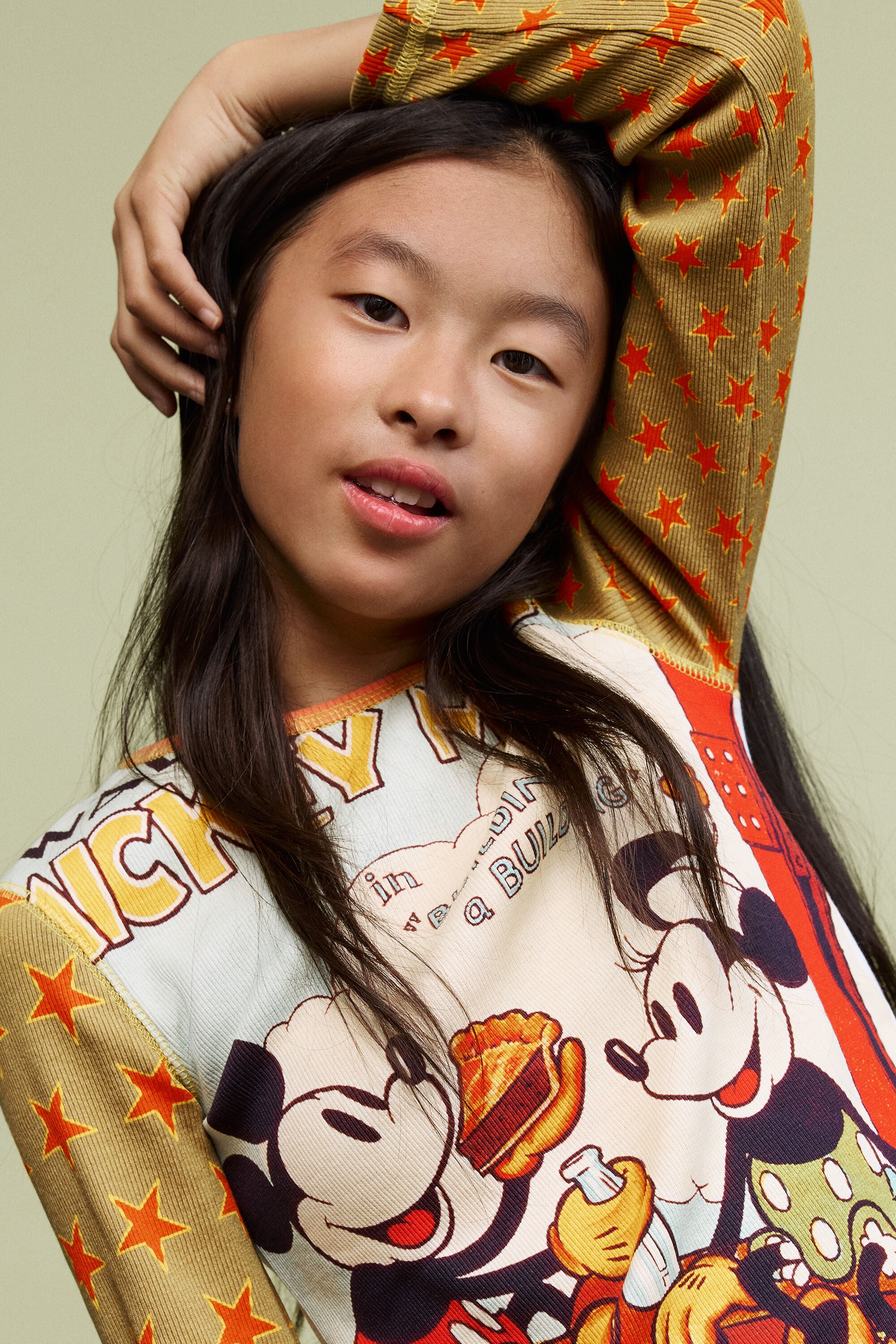 Desigual Camiseta 'Mickey Mouse'  azul pastel / curry / naranja / rojo – imagen 4