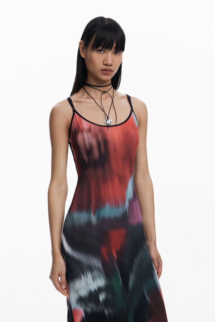 Floral midi dress with straps | Desigual