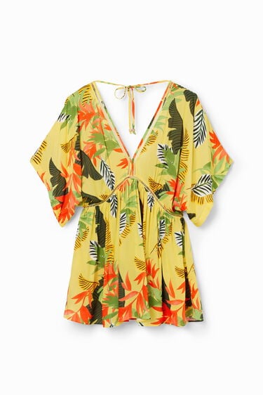 Sukienka tunika z nadrukiem w tropikalny deseń | Desigual
