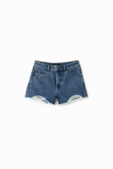Studded denim shorts | Desigual