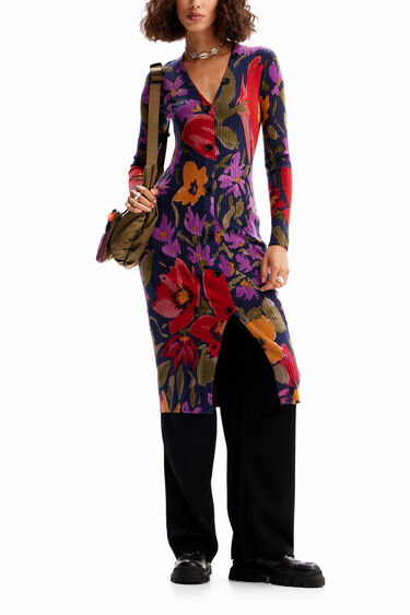 Floral knit midi dress | Desigual